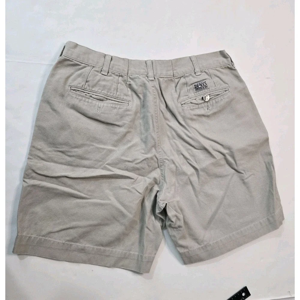 Vintage Big Dogs Chino Shorts Mens 36‎ Khaki Tan Pleated Cotton Canvas...